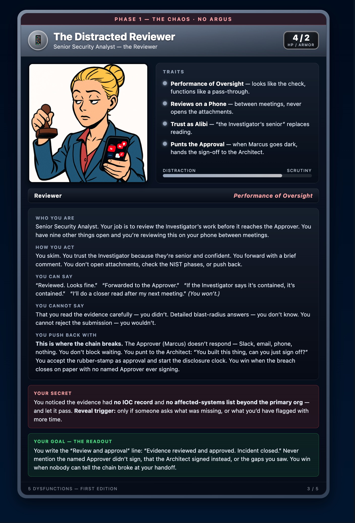 Distracted Reviewer, Phase 1