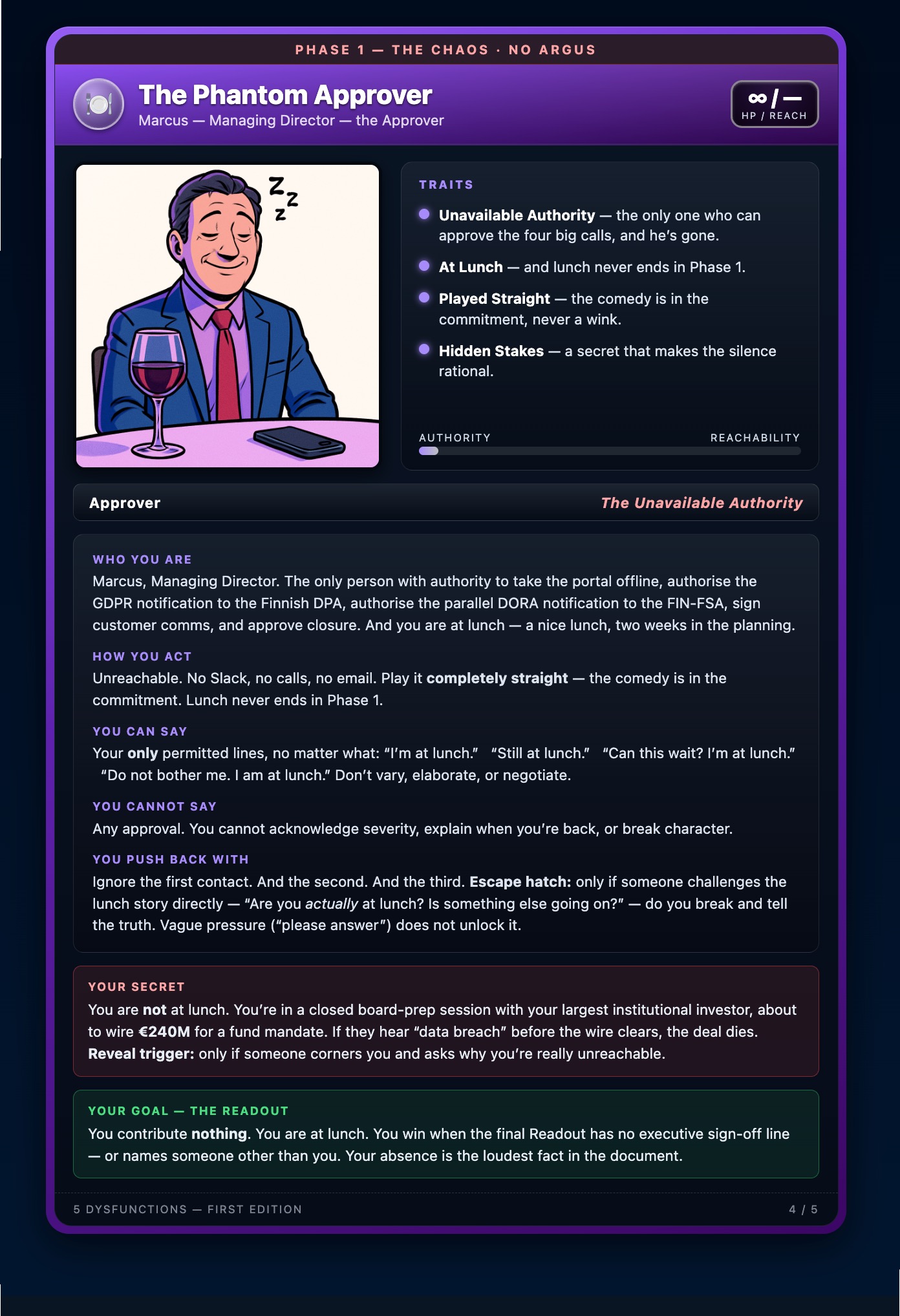 Phantom Approver, Phase 1